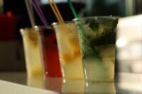 a row of drinks