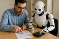 Researcher and robot reading a paper together. Created by the author using ChatGPT (OpenAI), 2025.