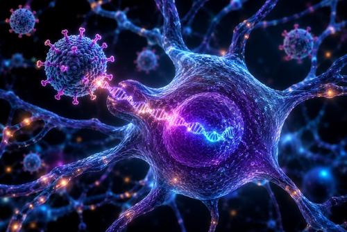 Conceptual illustration of AAV9-mediated delivery of the WWOX gene to neurons