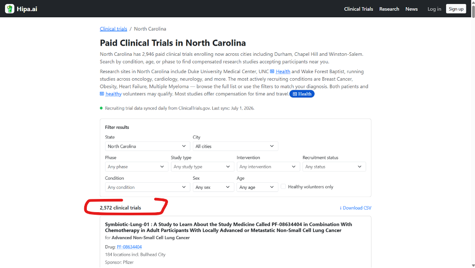 paid-clinical-trials-northcarolina