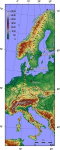 Trans Europe Foot Race course map.