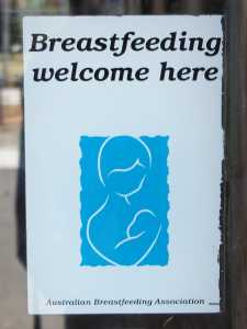 “Breastfeeding welcome here” by Newtown grafitti is licensed under CC BY 2.0