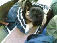 "Sleeping student, the spring edition" by Matthew Stinson is licensed under CC BY-NC 2.0