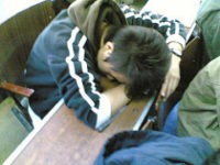 "Sleeping student, the spring edition" by Matthew Stinson is licensed under CC BY-NC 2.0